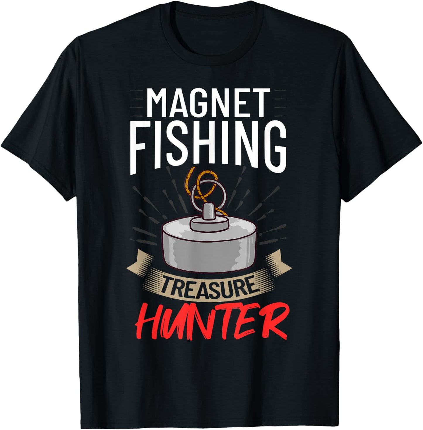 Magnet Fishing Beginner Fisher Usa Fisherman T-Shirt - T-Shirt | Black