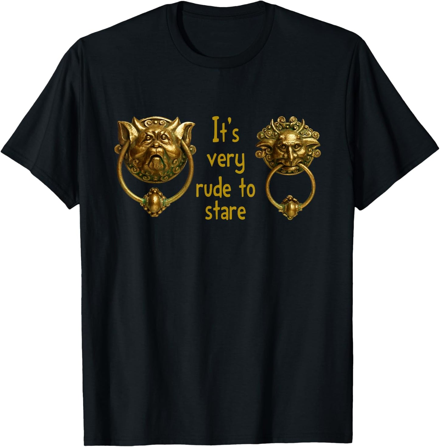 It's Very Rude to Stare Labyrinth Knockers Gift T-Shirt - T-Shirt | Black