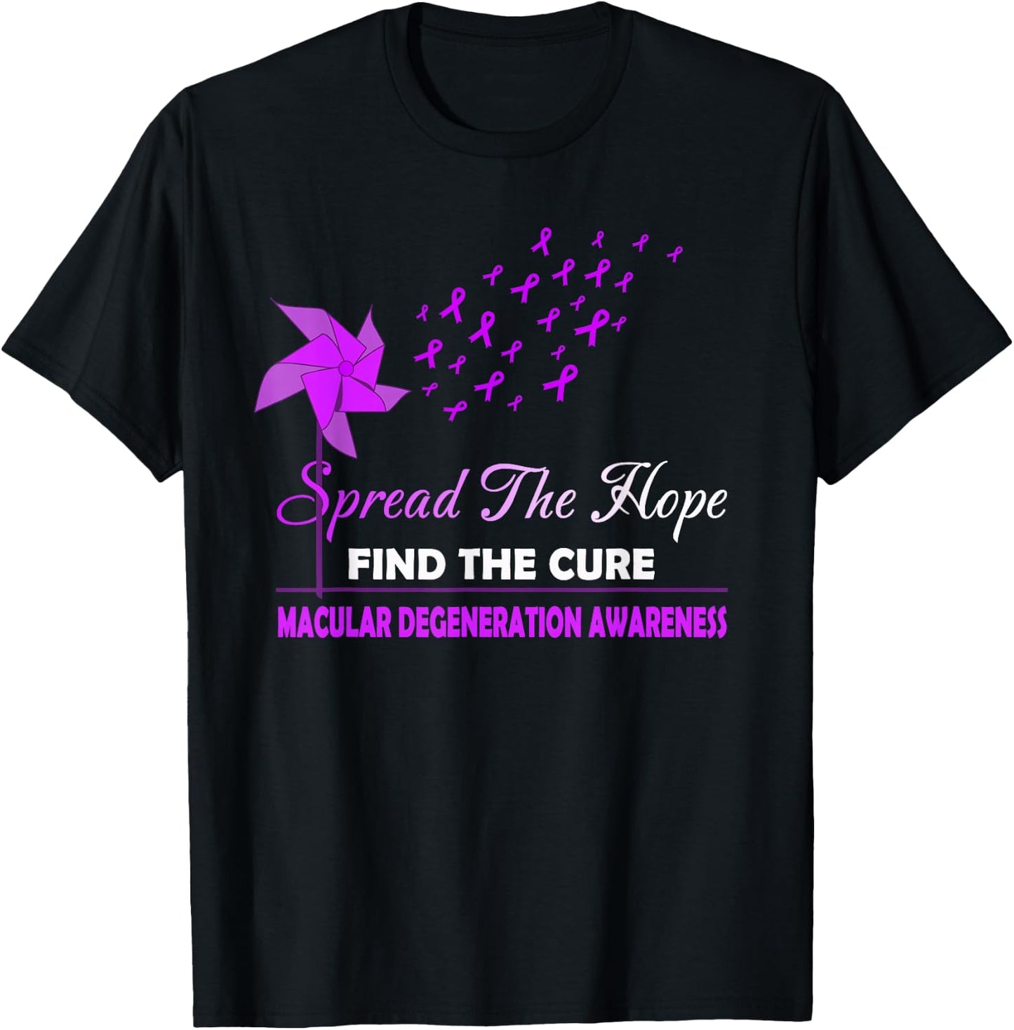 SPREAD THE HOPE MACULAR DEGENERATION Awareness T-Shirt - T-Shirt | Black
