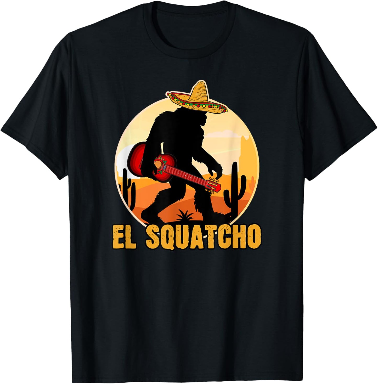 El Squatcho Mexican Cinco de Mayo Sasquatch T-Shirt - T-Shirt | Black