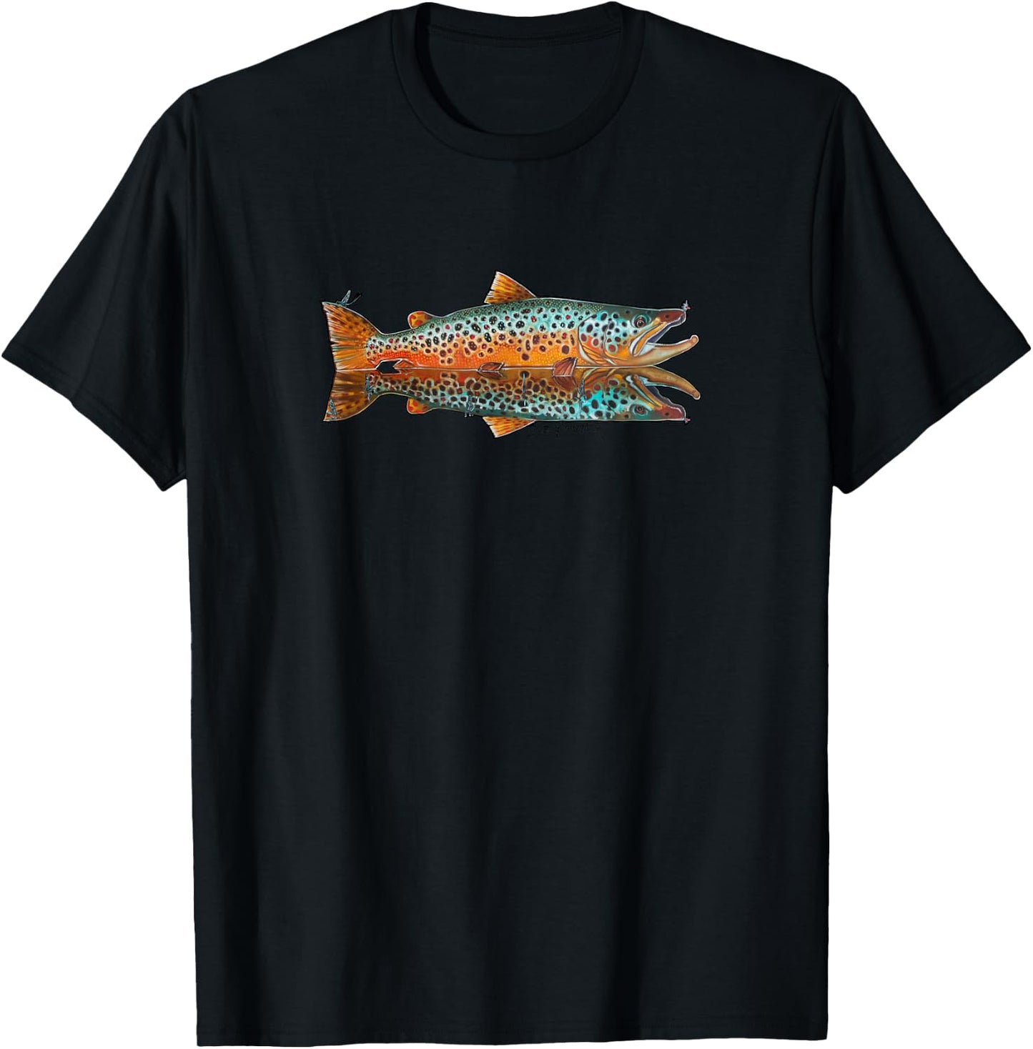 Brown Trout Fly Fishing T-Shirt - T-Shirt | Black