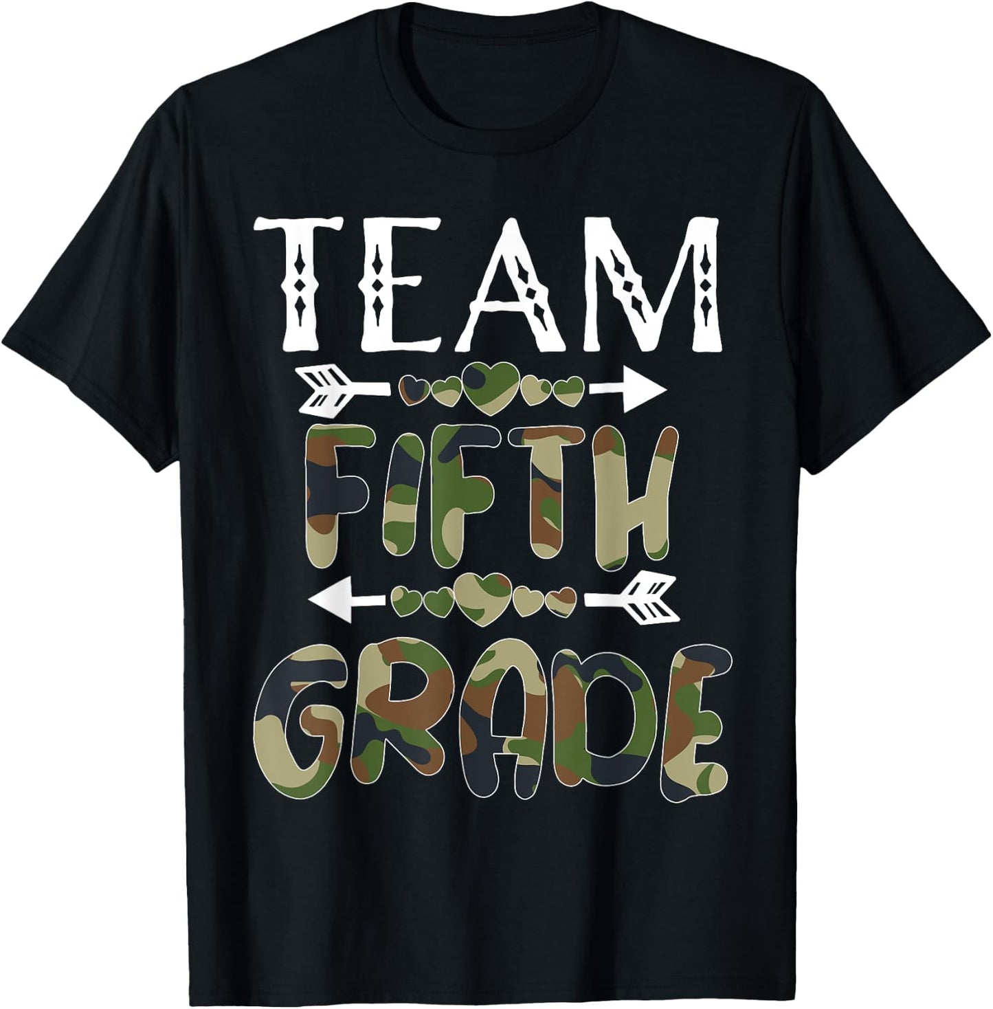Team Fifth Grade Back To School 1st Day Camo Teachers T-Shirt - T-Shirt | Black