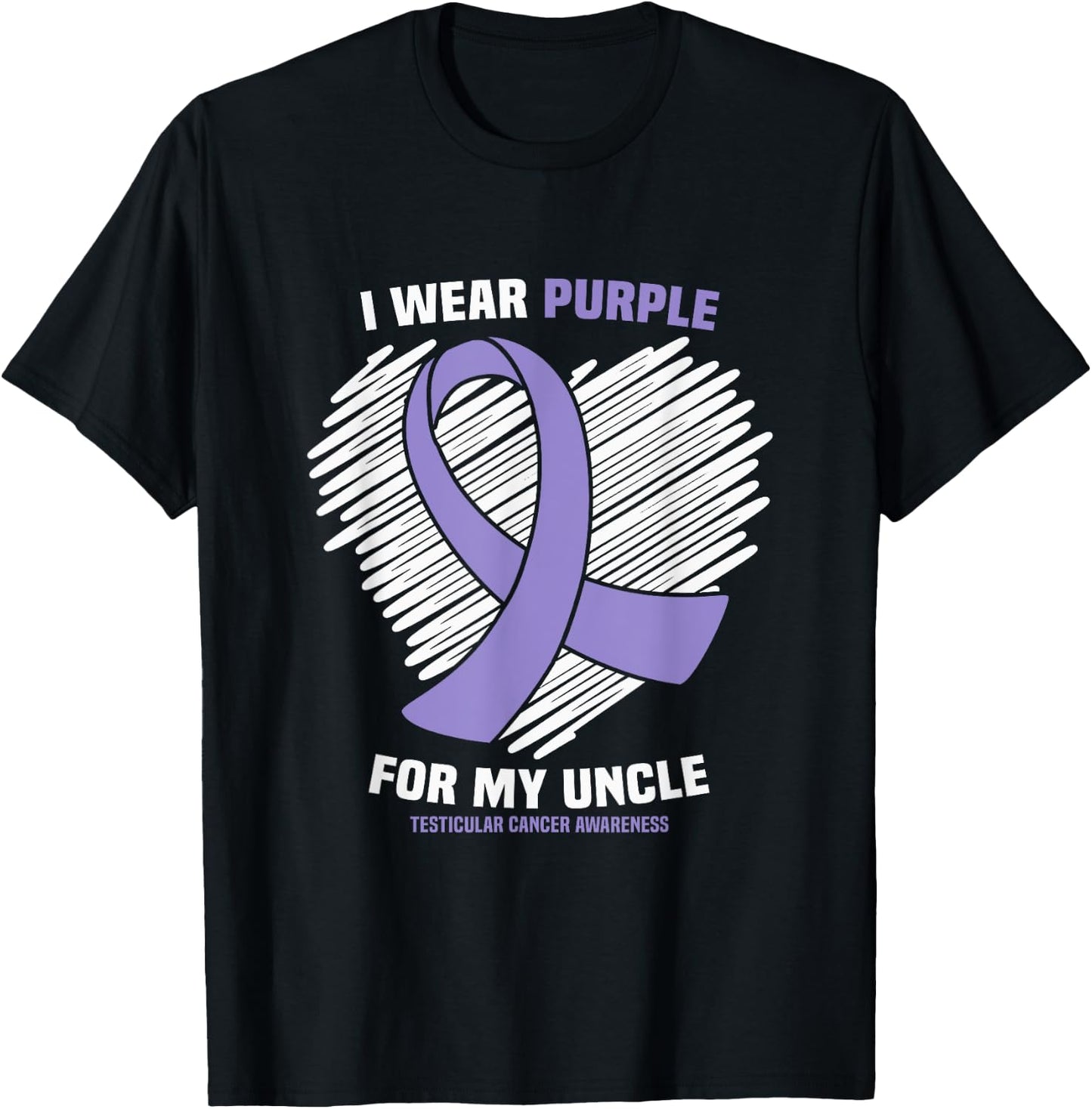 I Wear Purple For My Uncle Testicular Cancer Awareness T-Shirt - T-Shirt | Black