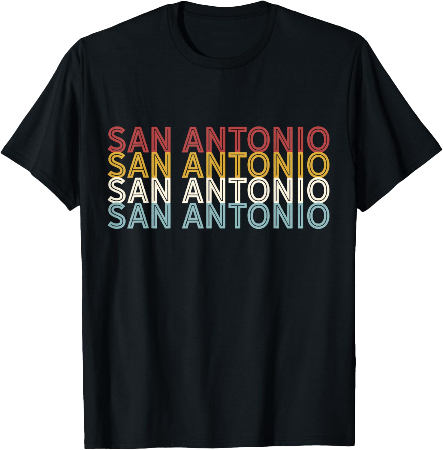 US American City 70's Retro USA - Vintage San Antonio T-Shirt - T-Shirt | Black