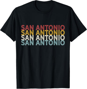 US American City 70's Retro USA - Vintage San Antonio T-Shirt - T-Shirt | Black