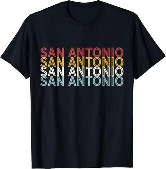 US American City 70's Retro USA - Vintage San Antonio T-Shirt - T-Shirt | Black