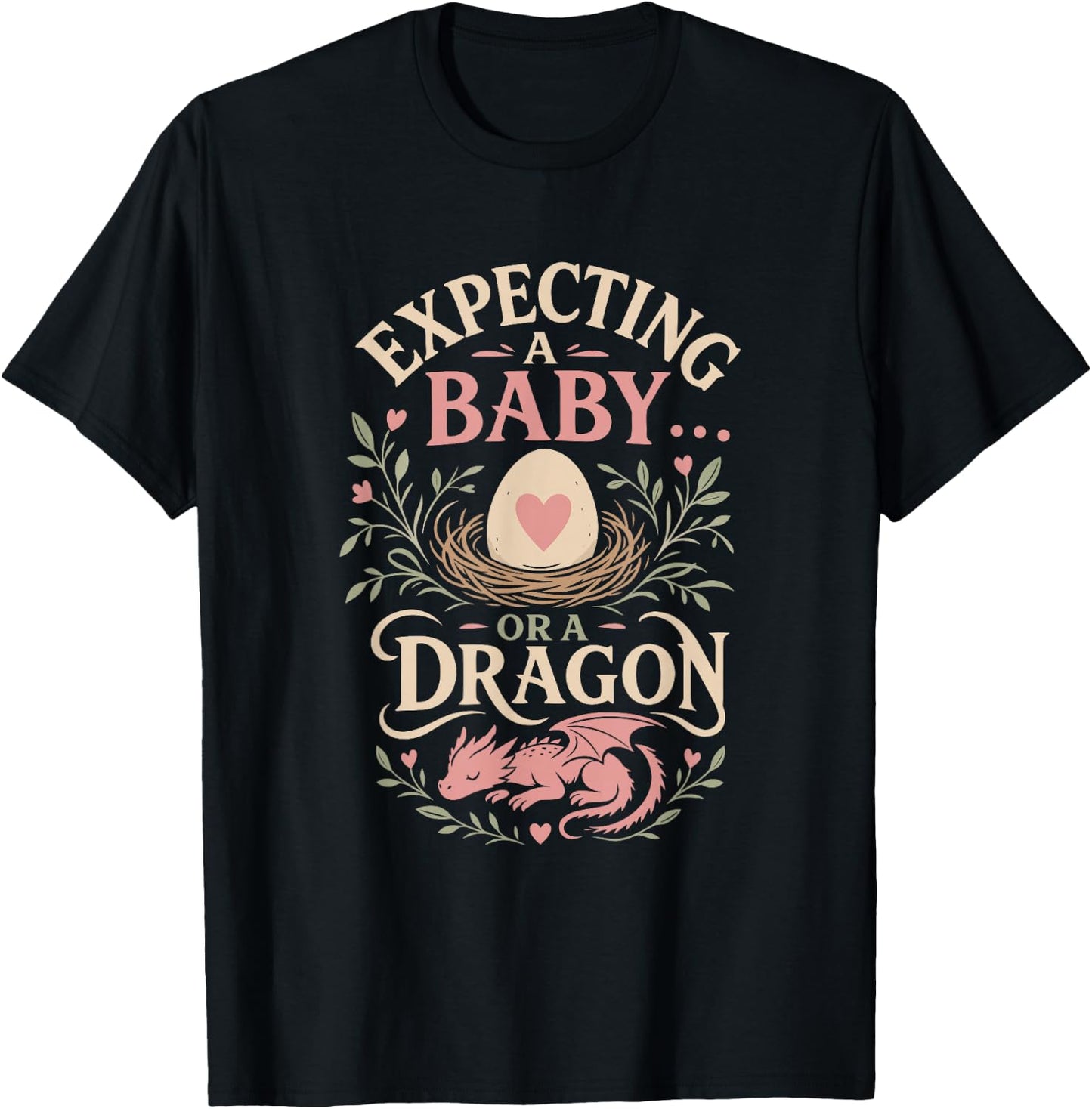 Pregnancy Dad Expecting A Baby OR A Dragon Funny T-Shirt - T-Shirt | Black