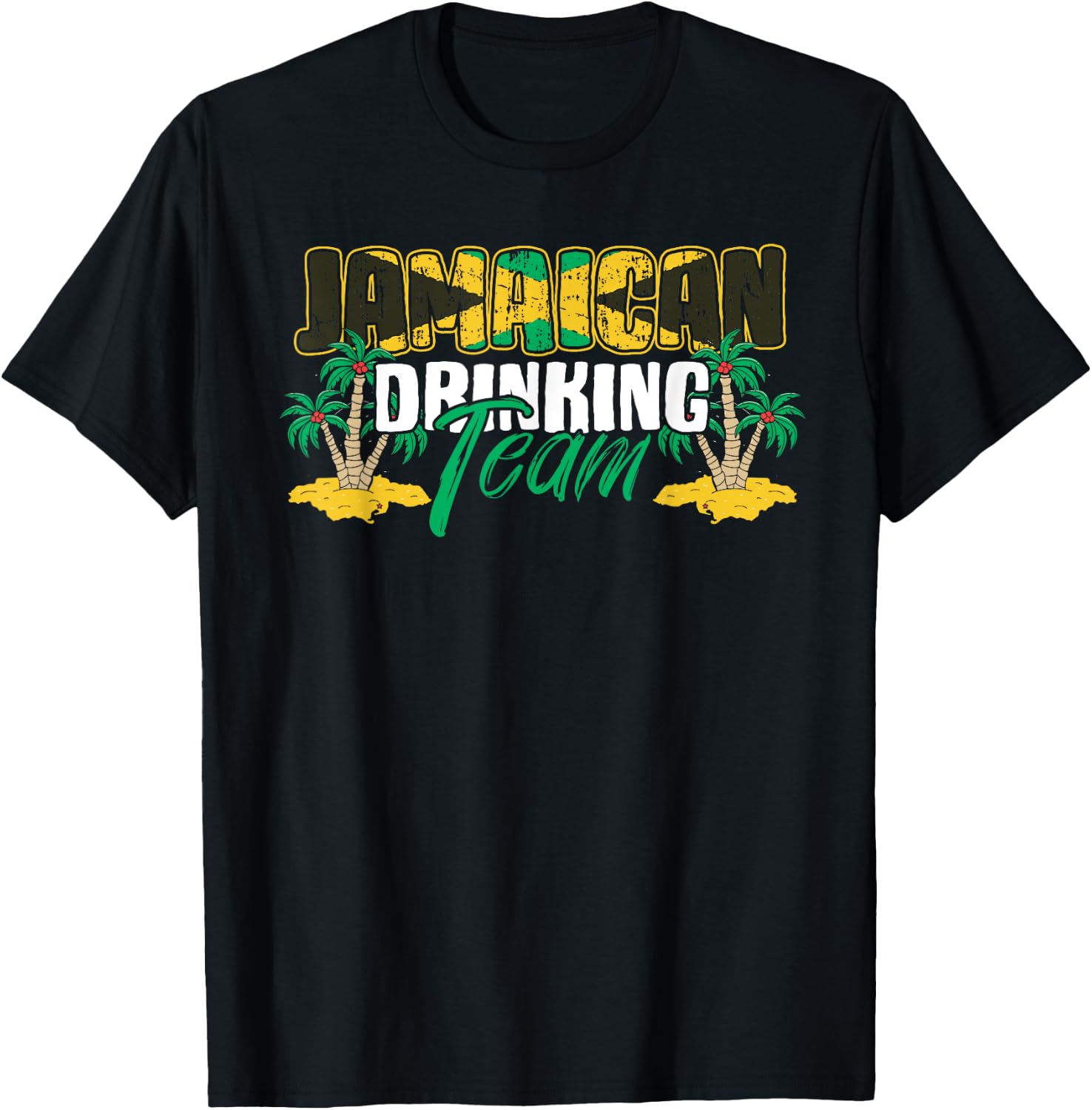 Jamaican Drinking Team Jamaica Flag Beer Lover Men Women T-Shirt - T-Shirt | Black