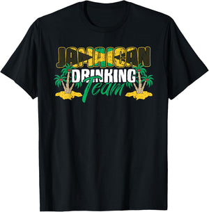 Jamaican Drinking Team Jamaica Flag Beer Lover Men Women T-Shirt - T-Shirt | Black