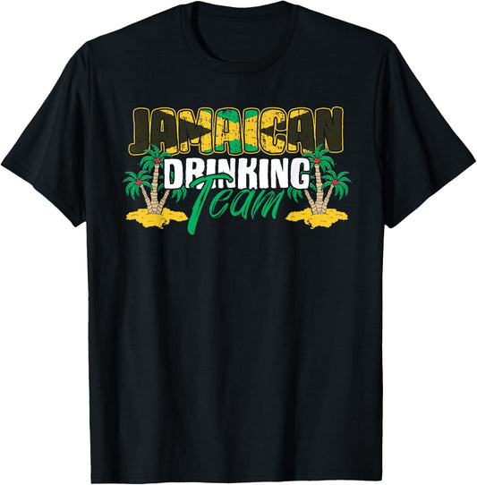 Jamaican Drinking Team Jamaica Flag Beer Lover Men Women T-Shirt - T-Shirt | Black