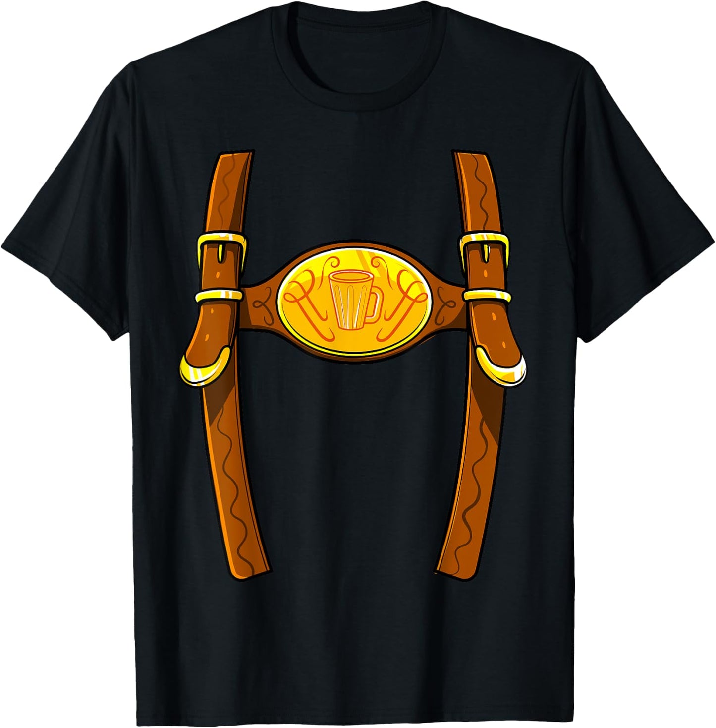 Oktoberfest Lederhosen German Beer Fest Costume Men Women T-Shirt - T-Shirt | Black