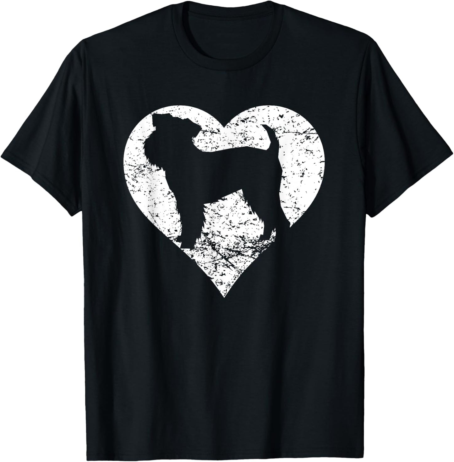 Distressed Brussels Griffon Heart Dog Owner Graphic Men Women Kids T-Shirt - T-Shirt | Black