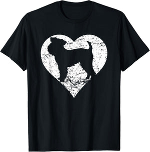 Distressed Brussels Griffon Heart Dog Owner Graphic Men Women Kids T-Shirt - T-Shirt | Black