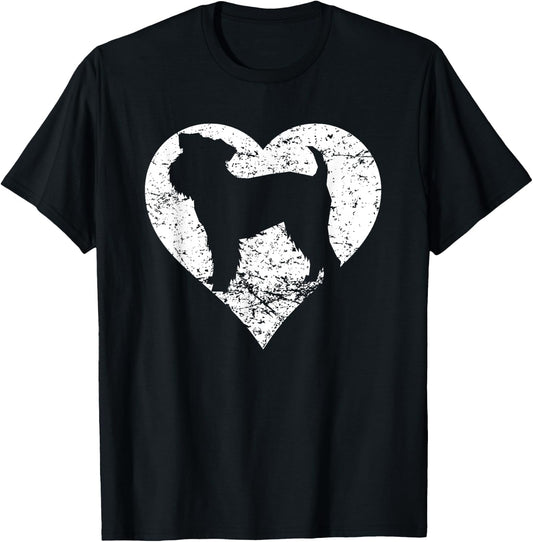 Distressed Brussels Griffon Heart Dog Owner Graphic Men Women Kids T-Shirt - T-Shirt | Black