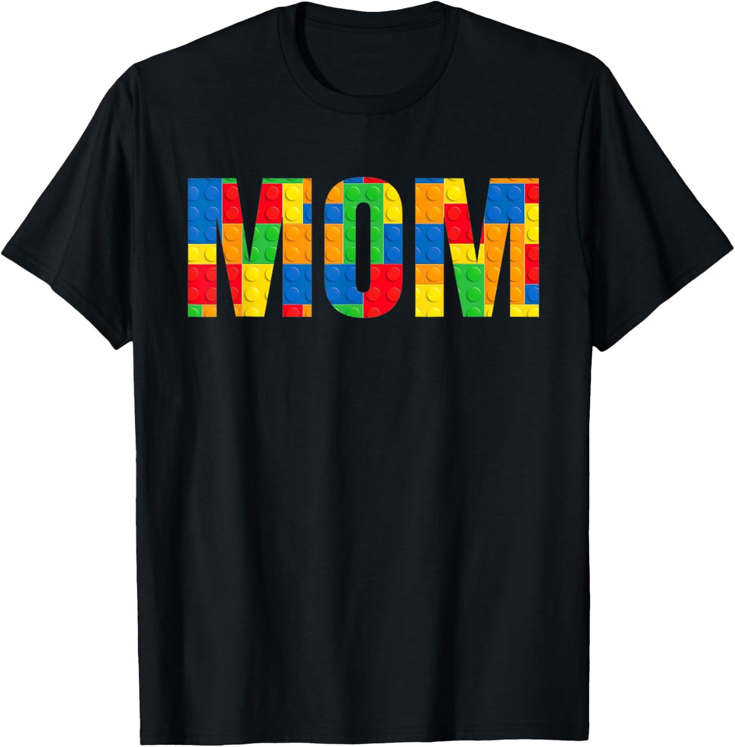 Mom Parent Brick Master Builder Building Blocks Set Family T T-Shirt - T-Shirt | Black