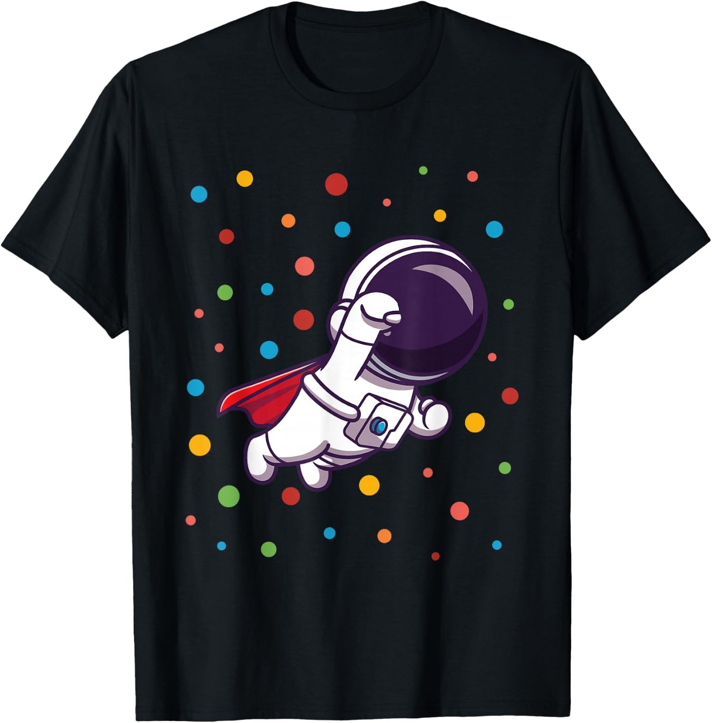 Dot Day Shirt Polka Dots Astronaut Kids Boys Youths T-Shirt - T-Shirt | Black