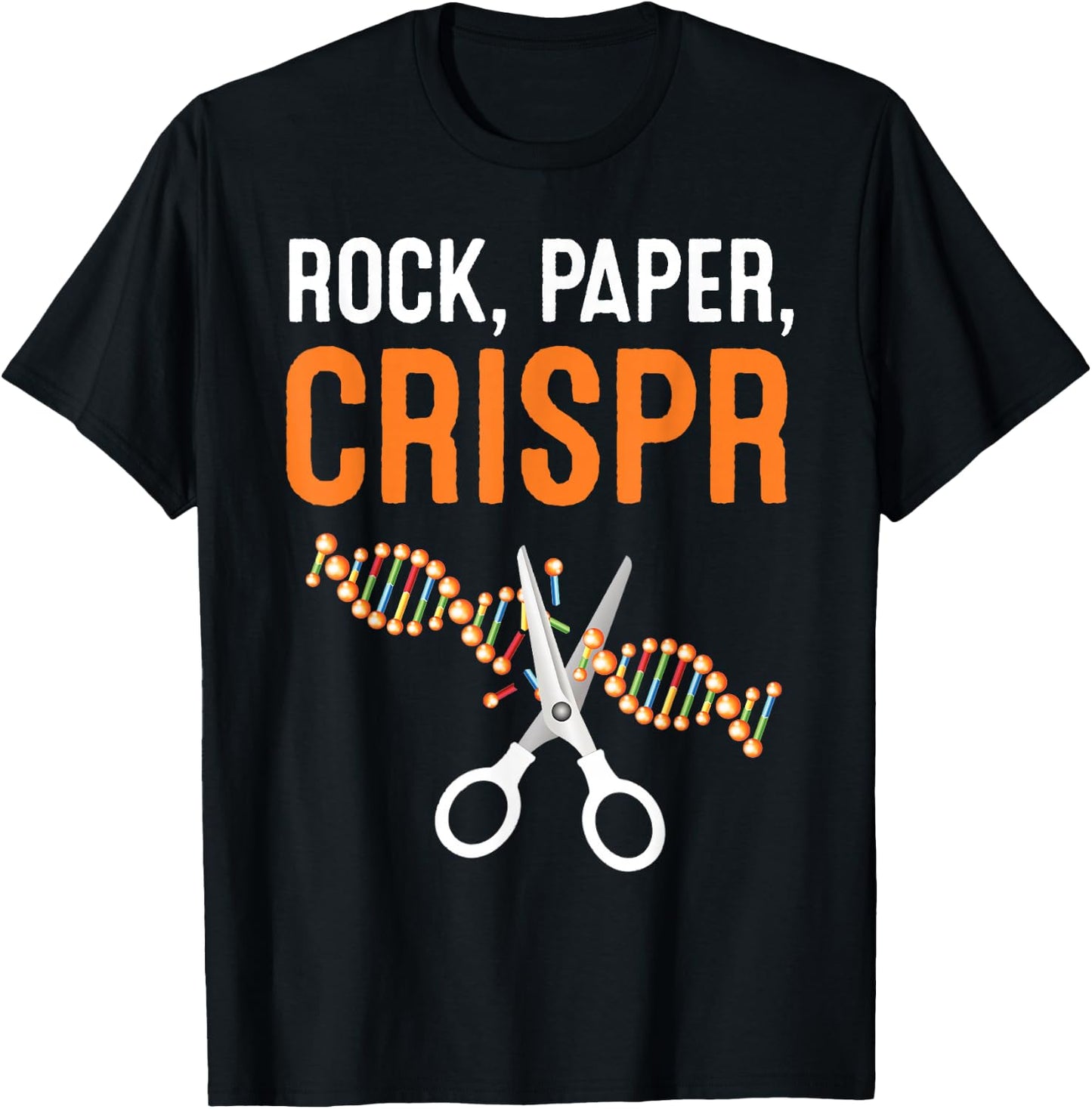 Crispr Rock Paper Scissors Scientist Biologist Gift T-Shirt - T-Shirt | Black