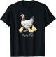 Mama Hen Sussex Chicken and 3 Baby Chicks T-Shirt - T-Shirt | Black