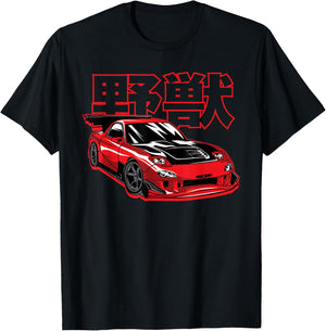 JDM Tokyo Japan Drift Race Car Tuning Retro Vintage Graphic T-Shirt - T-Shirt | Black