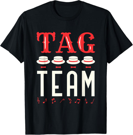 Tag Team Barbershop Quartet Harmony Singing Singers Graphic T-Shirt - T-Shirt | Black