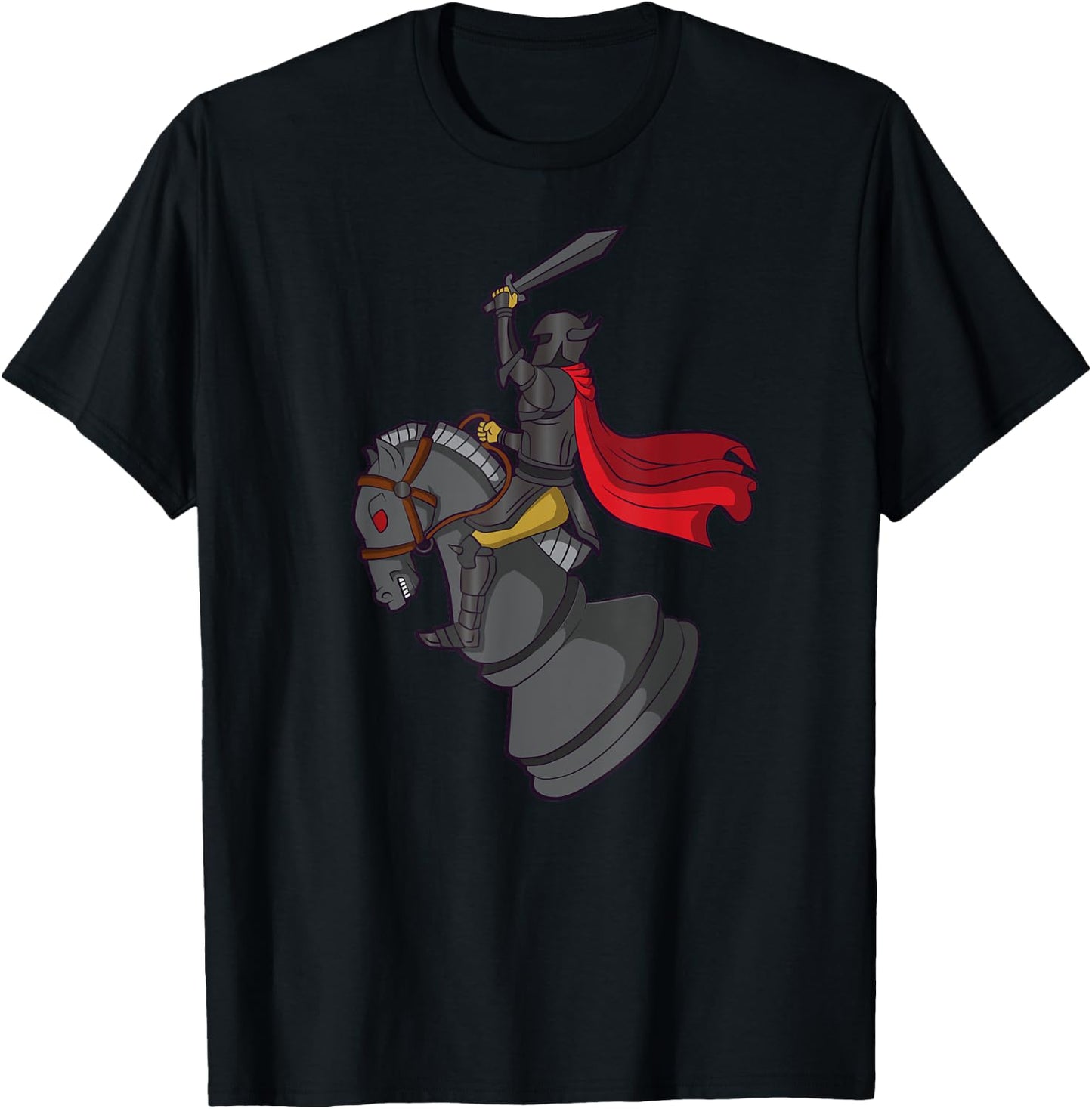 Chess Knight Attack Chessboard Chessmen Checkmate T-Shirt - T-Shirt | Black