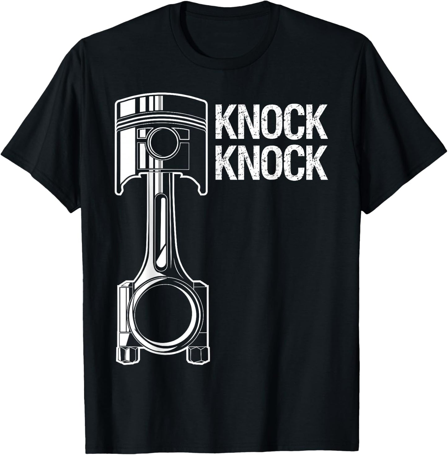Funny Mechanic Knock Knock Car Lover T Shirt Gift T-Shirt - T-Shirt | Black