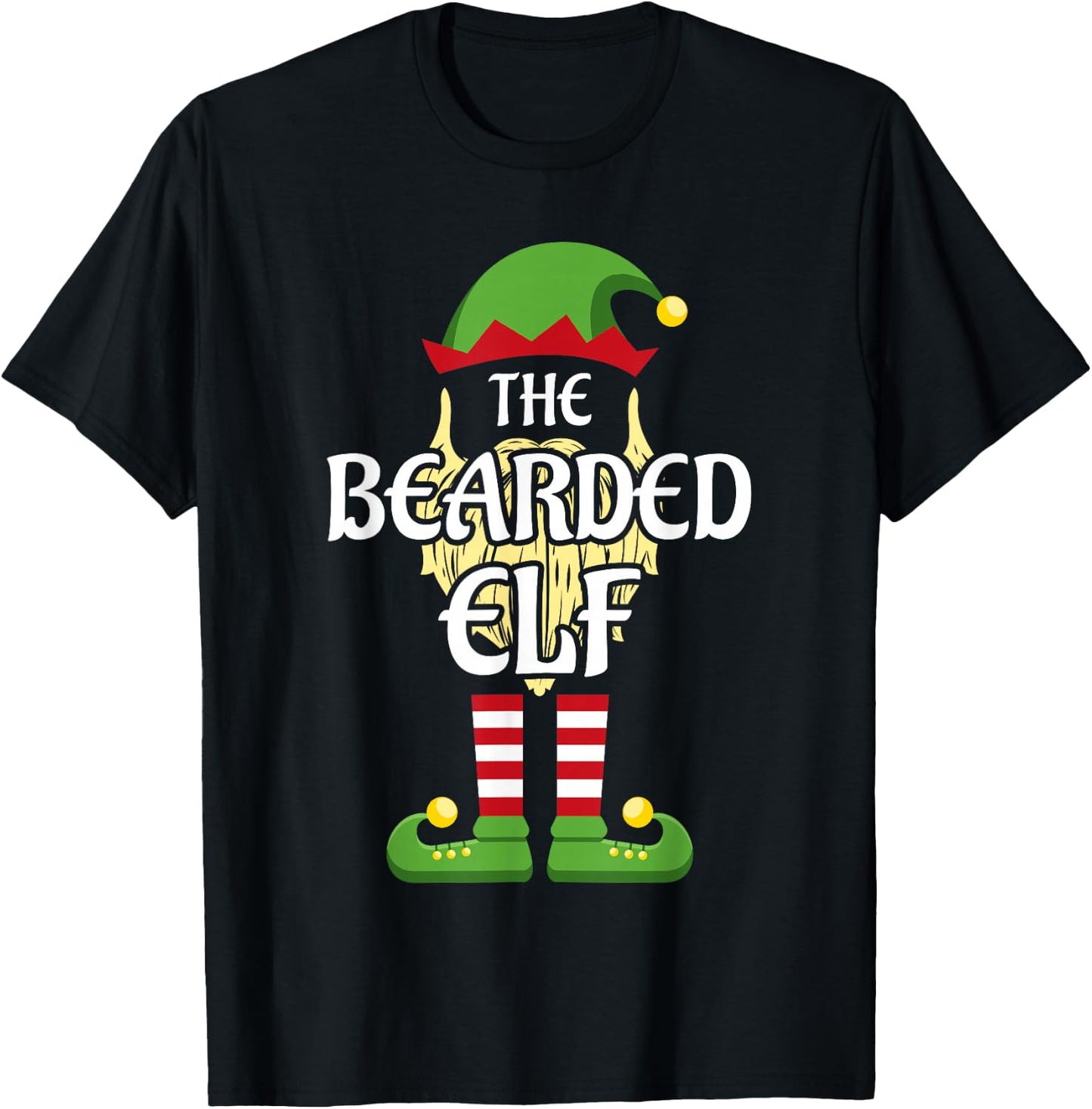 Bearded Elf Family Matching Group Christmas T-Shirt - T-Shirt | Black