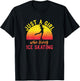 Just A Girl Who Loves Ice Skating Sunset Figure Skater Girls T-Shirt - T-Shirt | Black