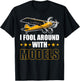 RC Airplane Modeling Plane Pilot - I Fool Around With Models T-Shirt - T-Shirt | Black