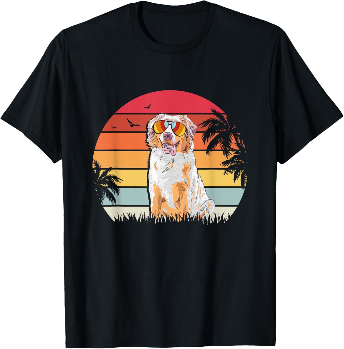 Australian Shepherd Retro style dog lover apparel T-Shirt - T-Shirt | Black