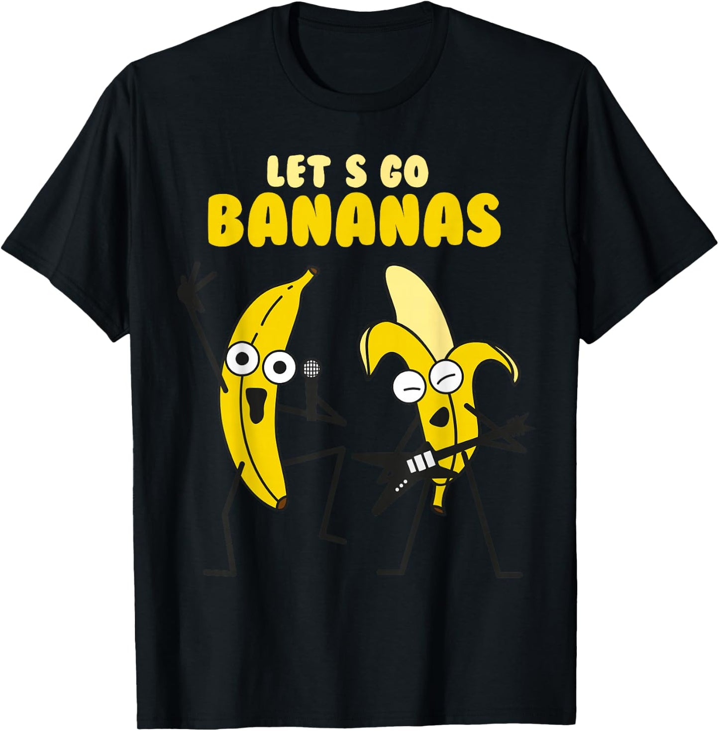 Funny Let's Go Bananas Shirt for Cute Boy and Girls T-Shirt - T-Shirt | Black