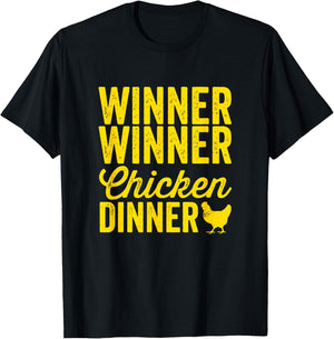 Winner Winner Chicken Dinner Silhouette (Dark) T-Shirt - T-Shirt | Black