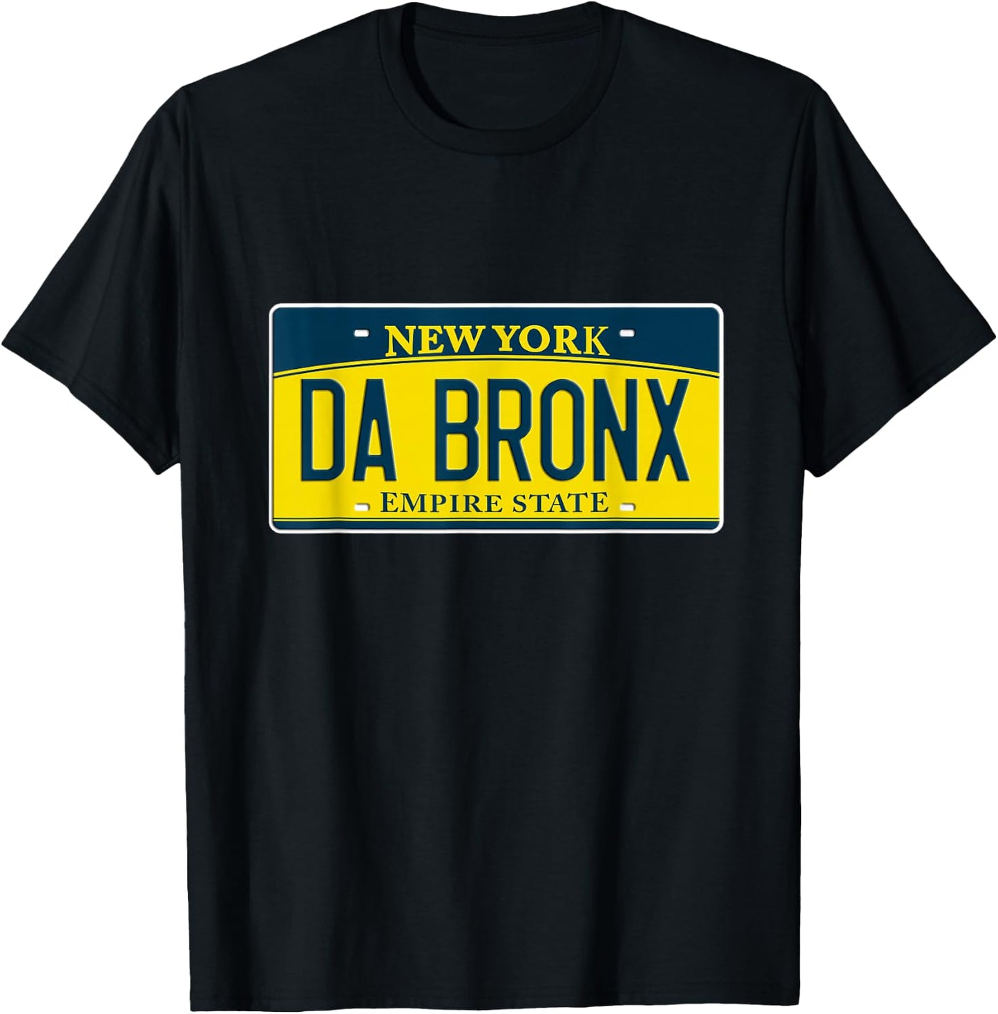Funny Da Bronx New York NY Neighborhood License Plate T-Shirt - T-Shirt | Black
