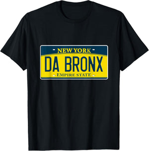 Funny Da Bronx New York NY Neighborhood License Plate T-Shirt - T-Shirt | Black