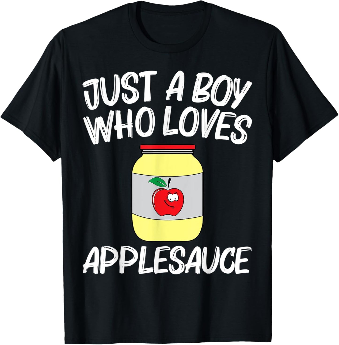 Cool Applesauce For Boys Kids Sweetened Apple Sauce Food Jar T-Shirt - T-Shirt | Black