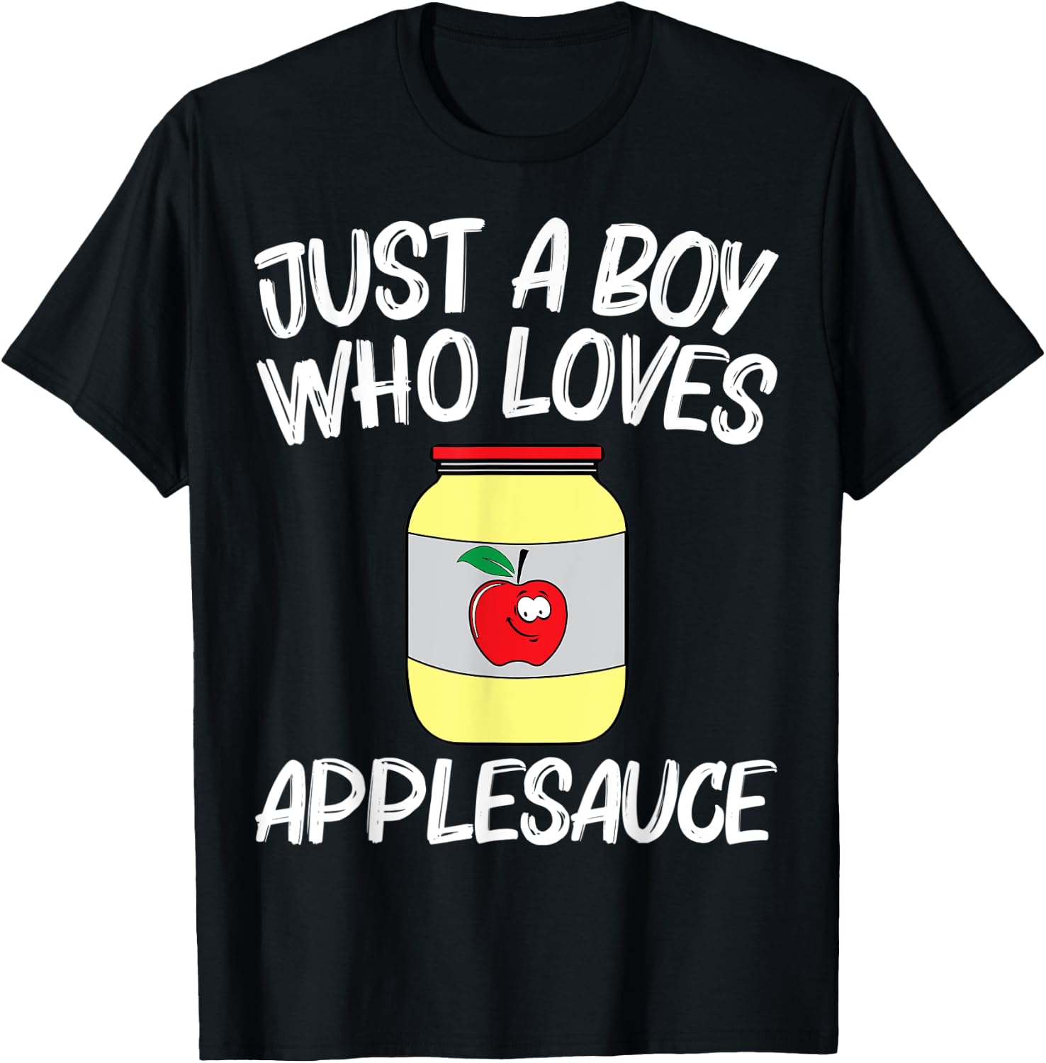 Cool Applesauce For Boys Kids Sweetened Apple Sauce Food Jar T-Shirt - T-Shirt | Black