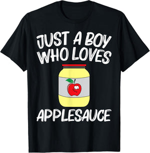 Cool Applesauce For Boys Kids Sweetened Apple Sauce Food Jar T-Shirt - T-Shirt | Black