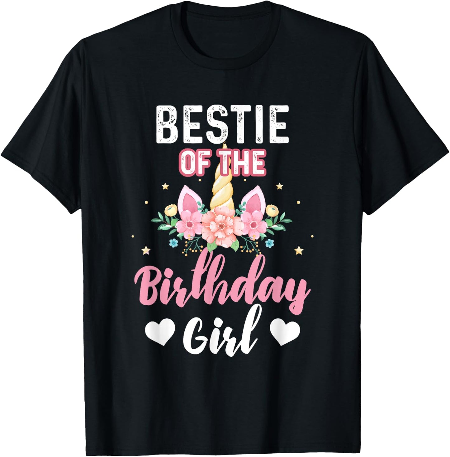 Bestie of the Birthday Girl Unicorn Family Matching Birthday T-Shirt - T-Shirt | Black