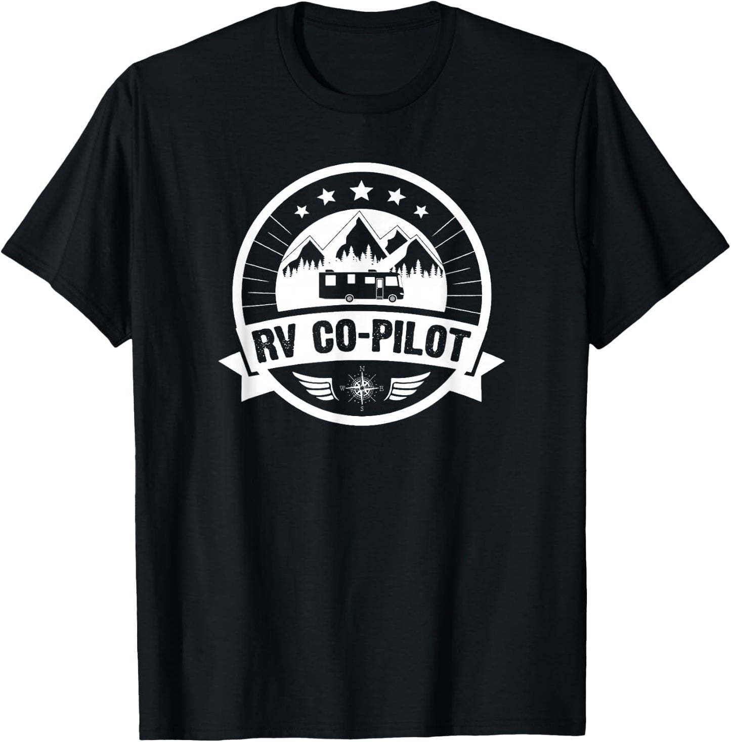 RV Co-Pilot Funny Motorhome RV Travel T-Shirt - T-Shirt | Black