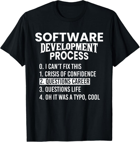 Software Development Process Python Coding and Design T-Shirt - T-Shirt | Black