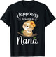 Happiness Is Being A Nana Cute Sloth Flower T-Shirt - T-Shirt | Black