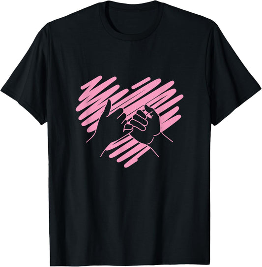 Best Friend Pinky Promise - Aesthetic Gift T-Shirt - T-Shirt | Black