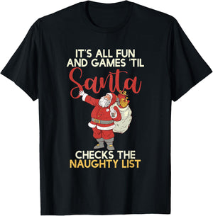 Christmas Distressed Retro Funny Santa T-Shirt - T-Shirt | Black