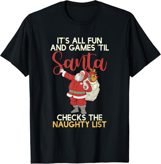Christmas Distressed Retro Funny Santa T-Shirt - T-Shirt | Black