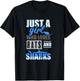 Just a girl who loves rats and sharks - Girl Shark Rat T-Shirt - T-Shirt | Black