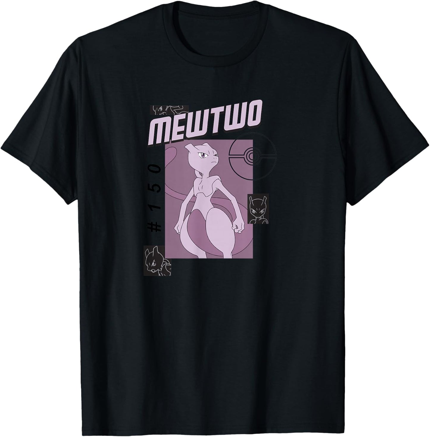 Pokemon Mewtwo #150 T-Shirt - T-Shirt | Black