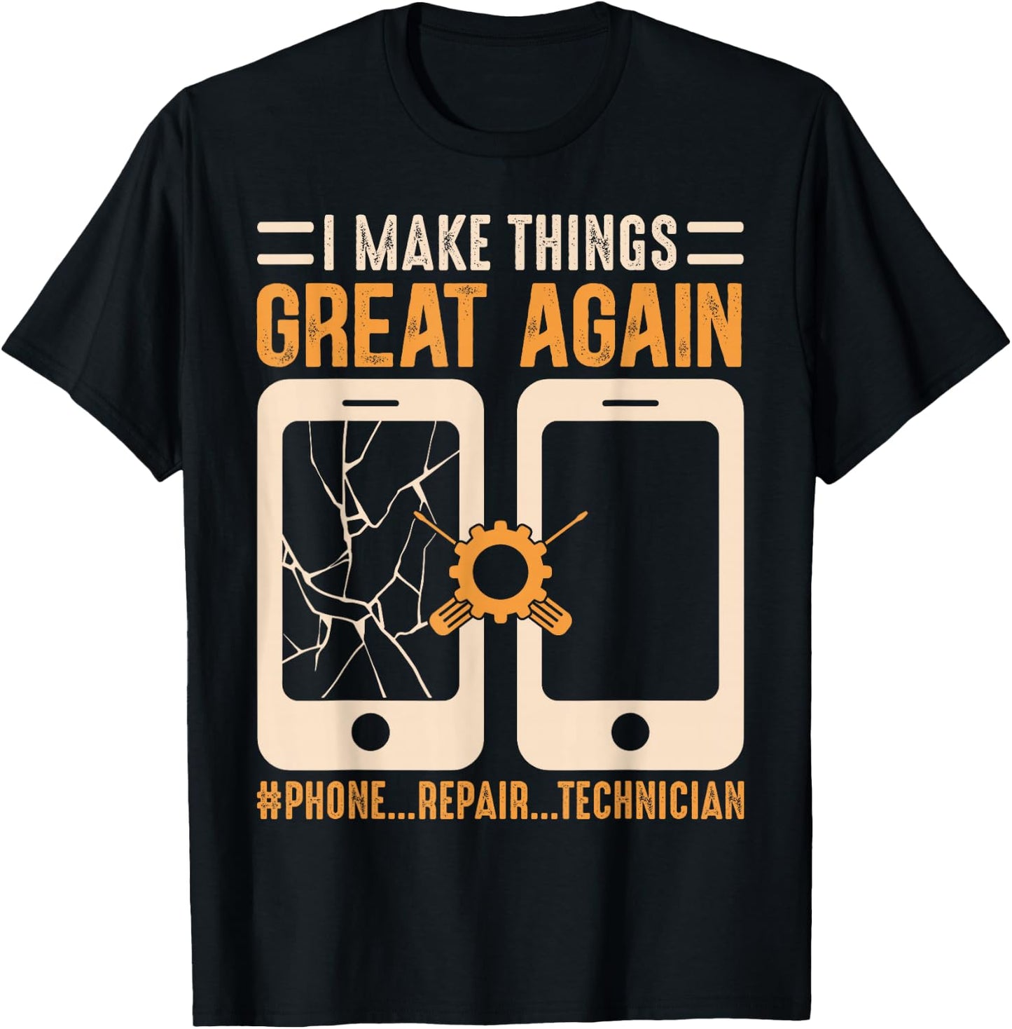 Mobile Phone Repair Shirt Funny Smartphone Electrician T-Shirt - T-Shirt | Black
