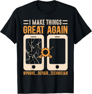 Mobile Phone Repair Shirt Funny Smartphone Electrician T-Shirt - T-Shirt | Black