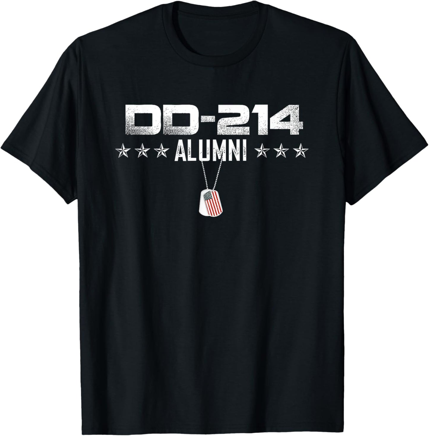 Patriotic DD-214 Alumni Dogtag - Military T-Shirt - T-Shirt | Black