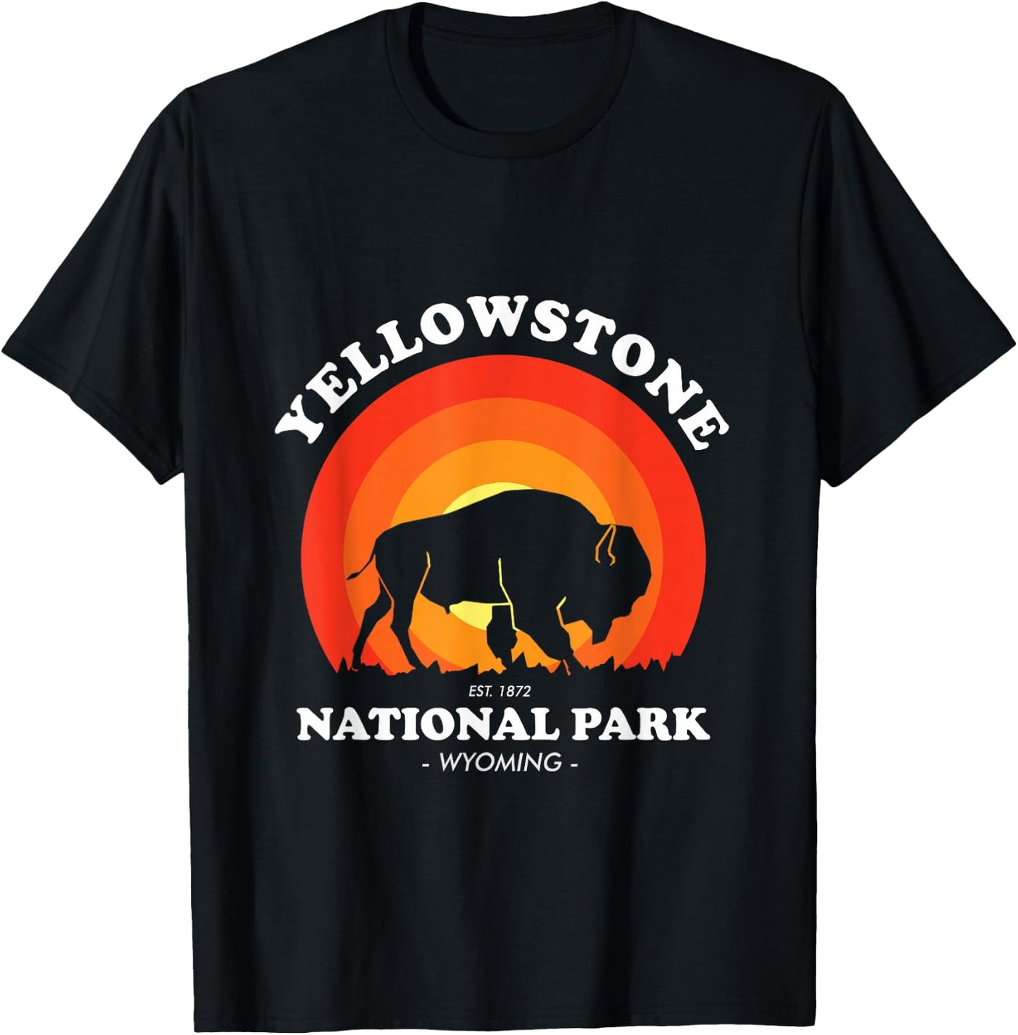 Yellow Stone National Park- Vintage T-Shirt - T-Shirt | Black